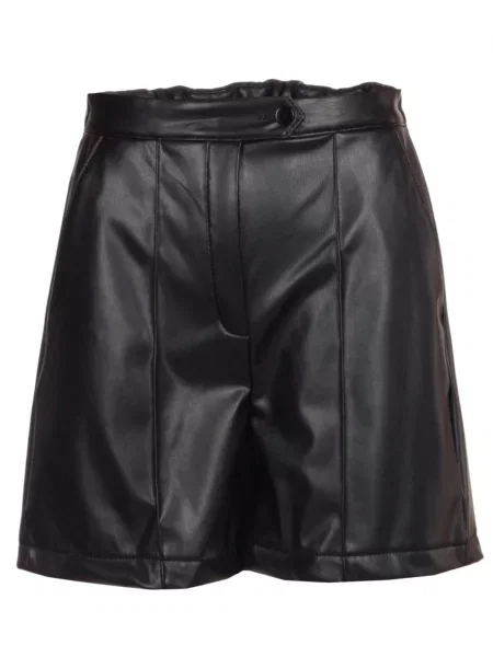 Повсякденні шорти LadyLike штучна шкіра чорний