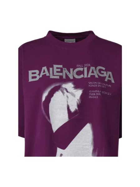 Koszulka Balenciaga fioletowa