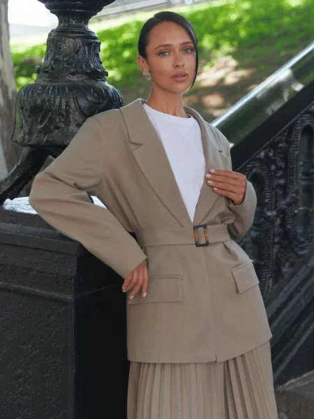 Піджак Seventeen бавовна/віскоза бежевий