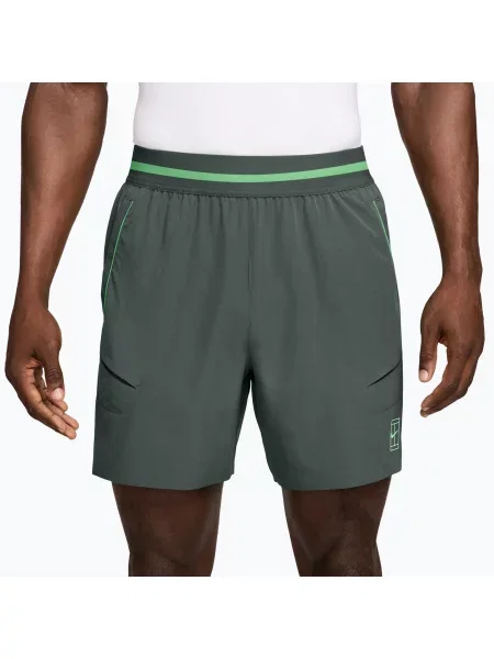 Pantaloni scurți de tenis pentru bărbați Nike Court Dri-Fit Advantage 6" camo green/cucumber calm/cucumber calm verde