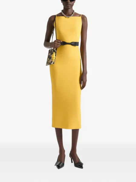 Rochie midi Givenchy din crep galben