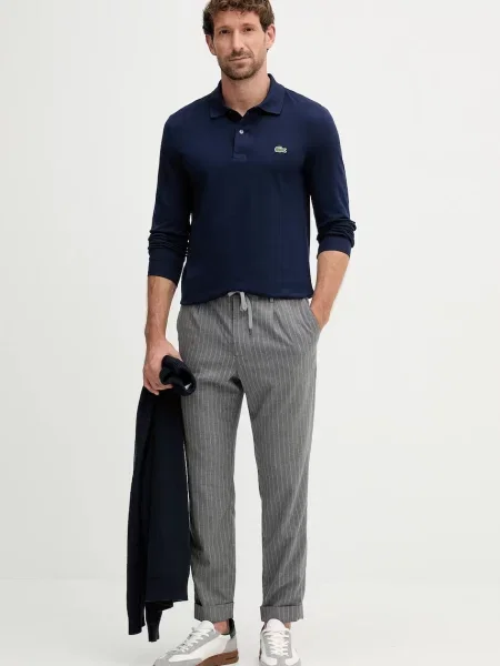 Однотонный лонгслив Lacoste зеленый