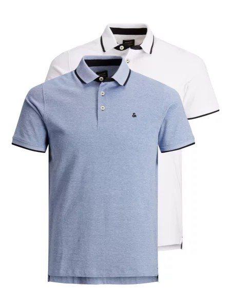JACK & JONES Tricou JJEPaulos albastru / negru alb