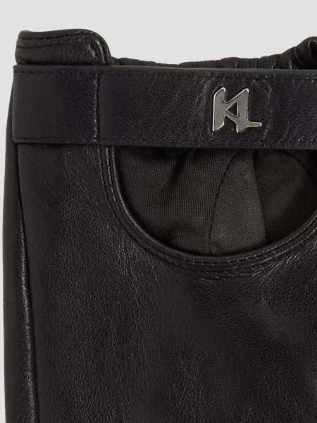 Кожаные перчатки Karl Lagerfeld черные