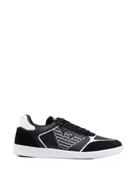Sneakerși Ea7 Emporio Armani din piele cu imagine negru