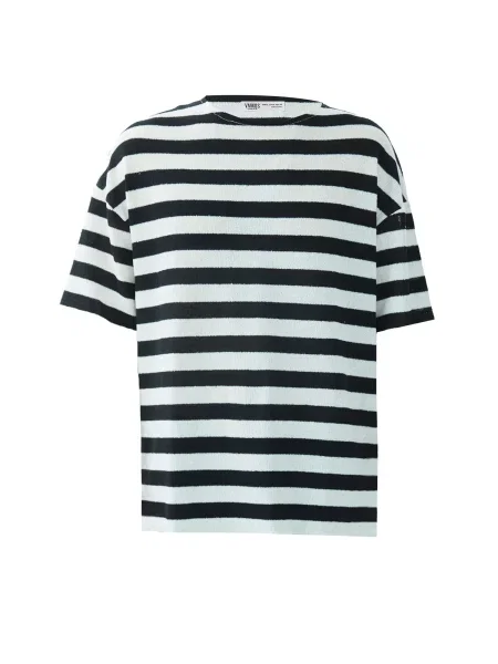 VAMOS CLO Tricou Canterbury Bells negru alb