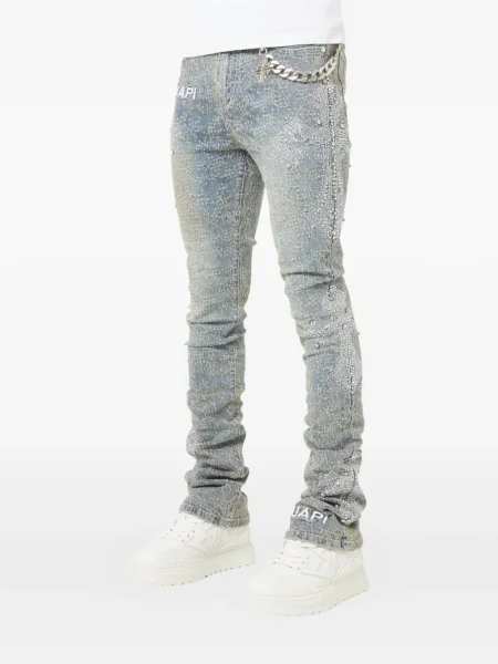 Дънки Guapi с кристали синьо