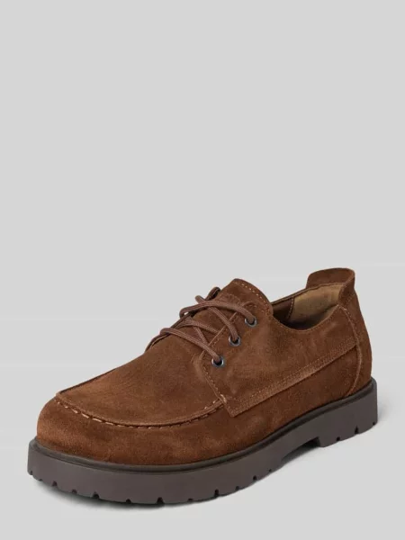 Birkenstock półbuty zamszowe Highwood Moc Lace Low brązowe
