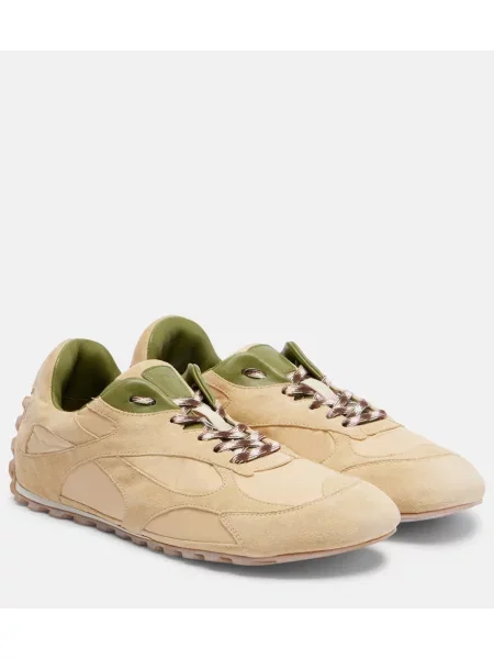 Sneakerși Bottega Veneta din piele de căprioară bej