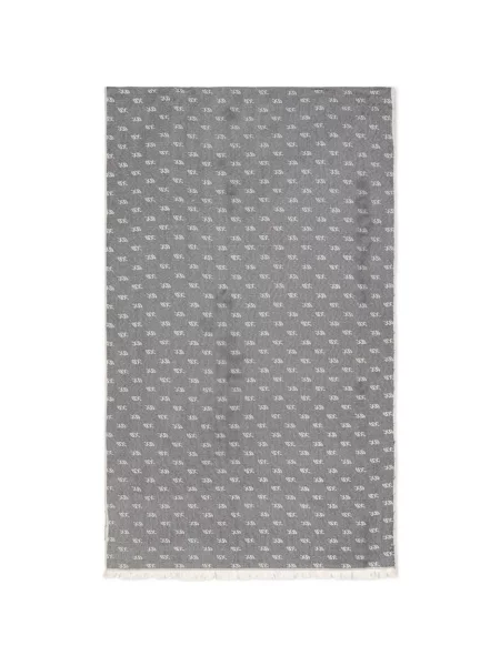 Fular Armani Exchange cu franjuri din jacard gri