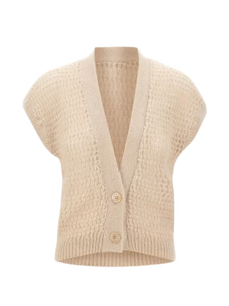 Cardigan Eleventy fără mâneci tricotate ajurat