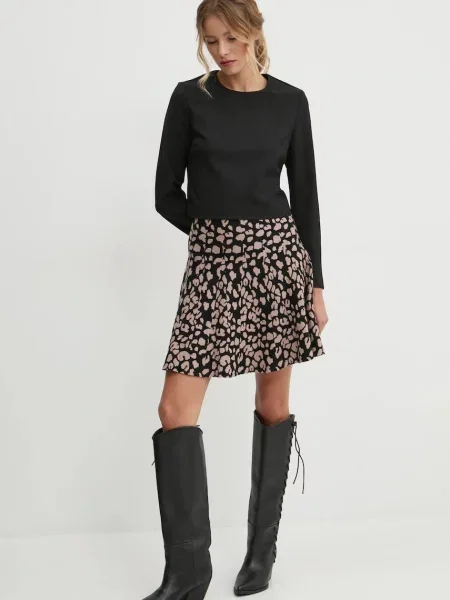 Блузка з домішкою вовни Answear Lab однотонна чорний