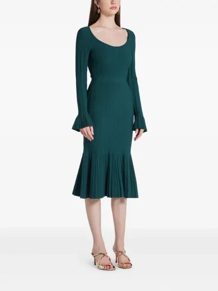 Rochie midi Hervé Léger până la genunchi de costum verde
