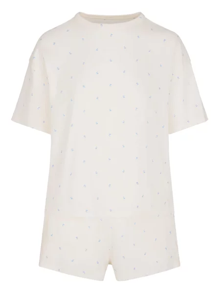 Hunkemöller Pijama albastru porumbel alb