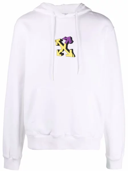 Hanorac cu glugă Off-white cu imagine