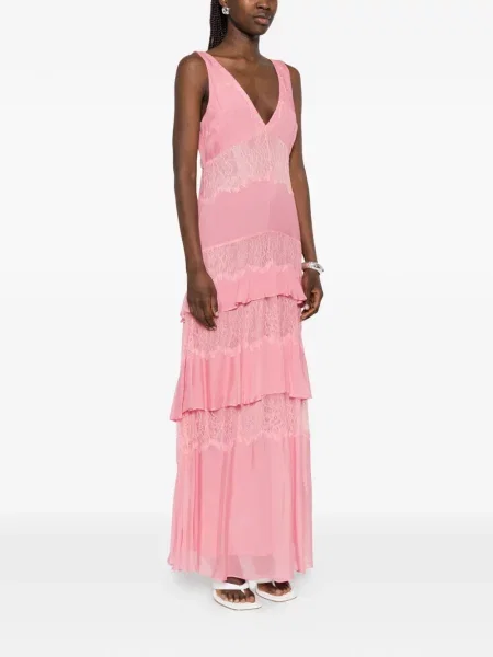 Sukienka koronkowa Ermanno Firenze koronkowa różowa