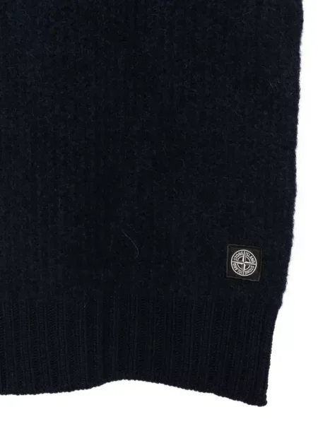 Fular Stone Island tricotate cu strasuri albastru