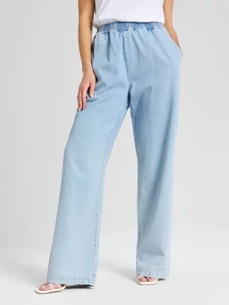 Джинси wide leg синій