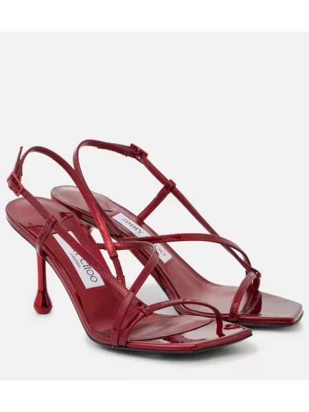 Кожени сандали Jimmy Choo червено