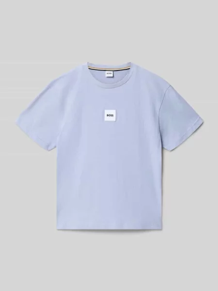 T-shirt z czystej bawełny o kroju regular fit model SPROUT' Boss błękitna