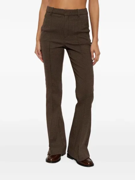 Pantaloni Gestuz cu model herringbone maro