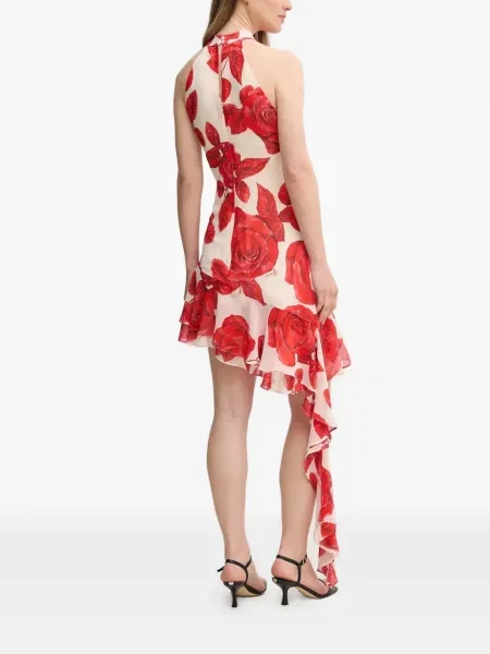 Rochie mini Gaudi cu model floral de costum roșu