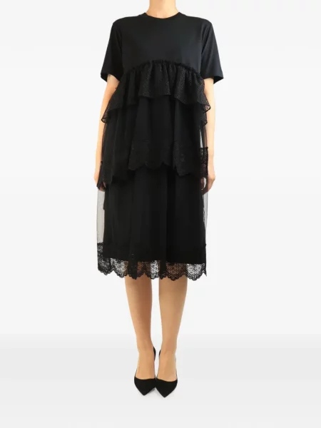 Rochie midi Simone Rocha din dantelă negru