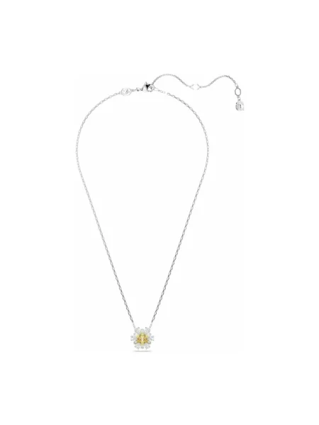 Naszyjnik Swarovski w kwiatki szary