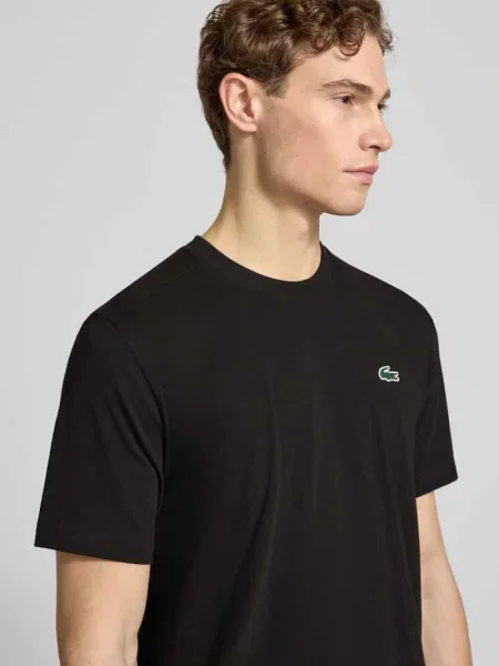 Regular Fit T-shirt z mieszanki bawełny Lacoste Sport czarna