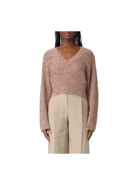 Sweter Brunello Cucinelli brązowy