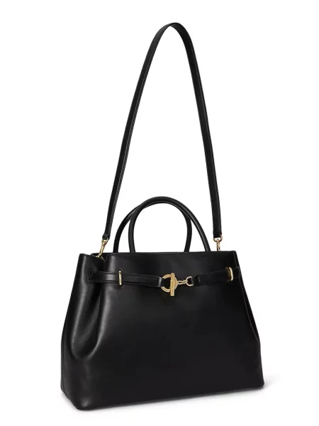 Шкіряна сумочка Lauren Ralph Lauren чорний