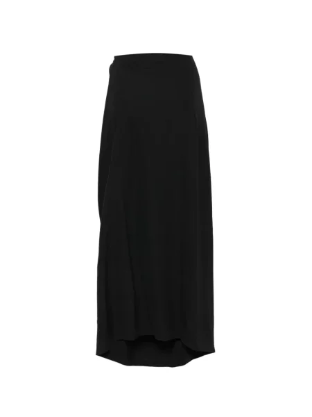 Fustă Yohji Yamamoto asimetrică drapată negru