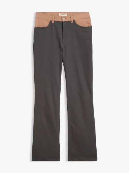 Spodnie bootcut z elastycznej mieszanki bawełny szare