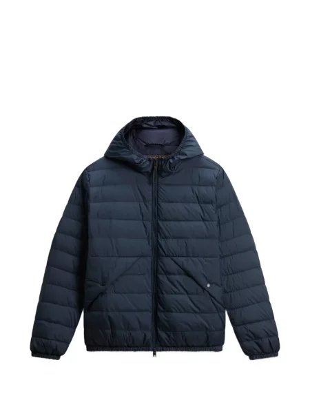 Geacă Woolrich cu glugă albastru