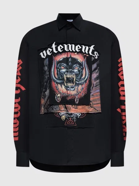 Рубашка Vetements с принтом черная