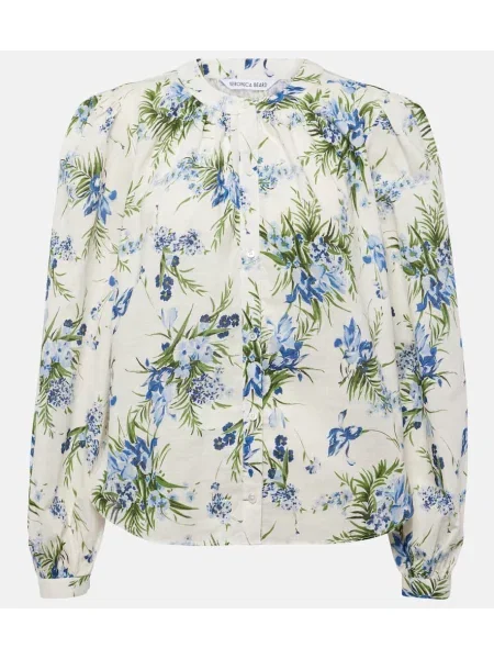 Cămașă Veronica Beard cu model floral alb