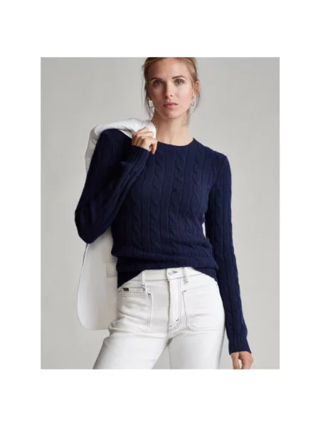 Sweter Polo Ralph Lauren z kaszmiru niebieski