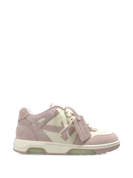 Sneakerși Off-white din piele de căprioară alb