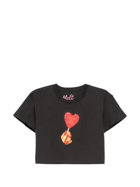 Decupat tricou Melt cu imagine gri