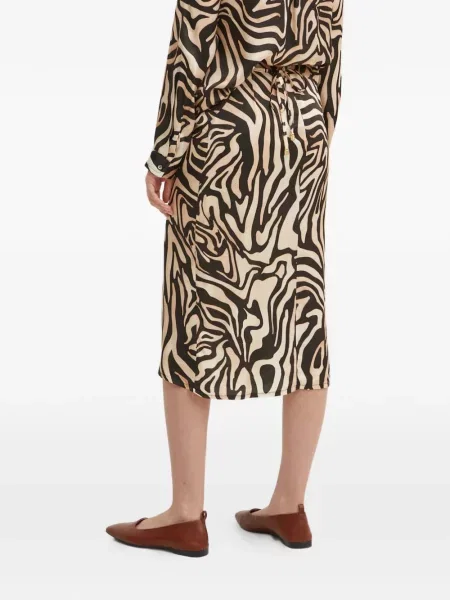 Raštuotas midi sijonas La Petite Française iki kelių kaklaraiščiai