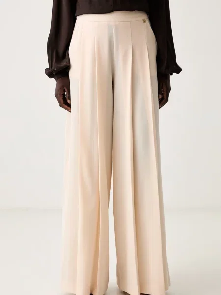 Marciano by Guess pantaloni wide leg pentru femei KAMILA bej