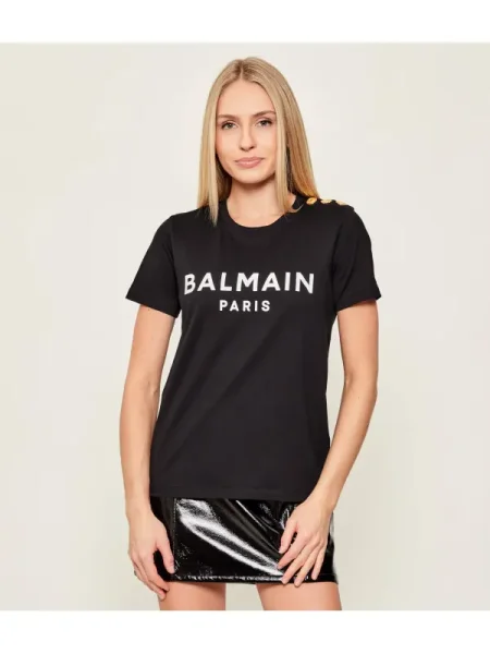Tricou Balmain cu imagine negru