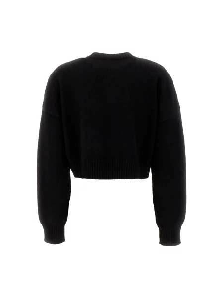 Krótki sweter Dolce And Gabbana wełniany czarny