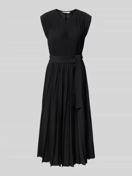 Sukienka midi z plisami model ‘KISS’ Max Mara Leisure czarna