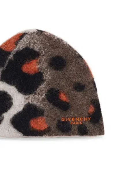 Căciulă Givenchy de lână cu model leopard