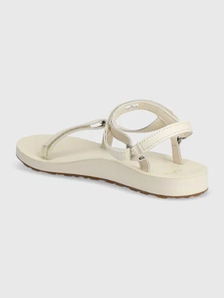 Teva sandały skórzane Original Universal Slim Lea beżowe