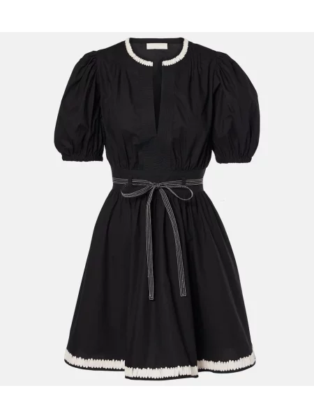 Obleka Ulla Johnson poplin črna