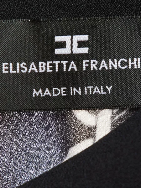 Μακρύς κορμάκι Elisabetta Franchi με σχέδιο μαύρο