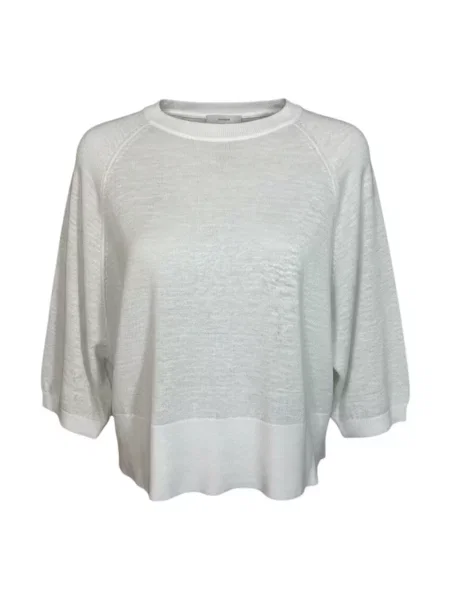 Lniany sweter Repeat biały