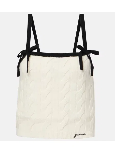 Pulover Ganni de lână alb